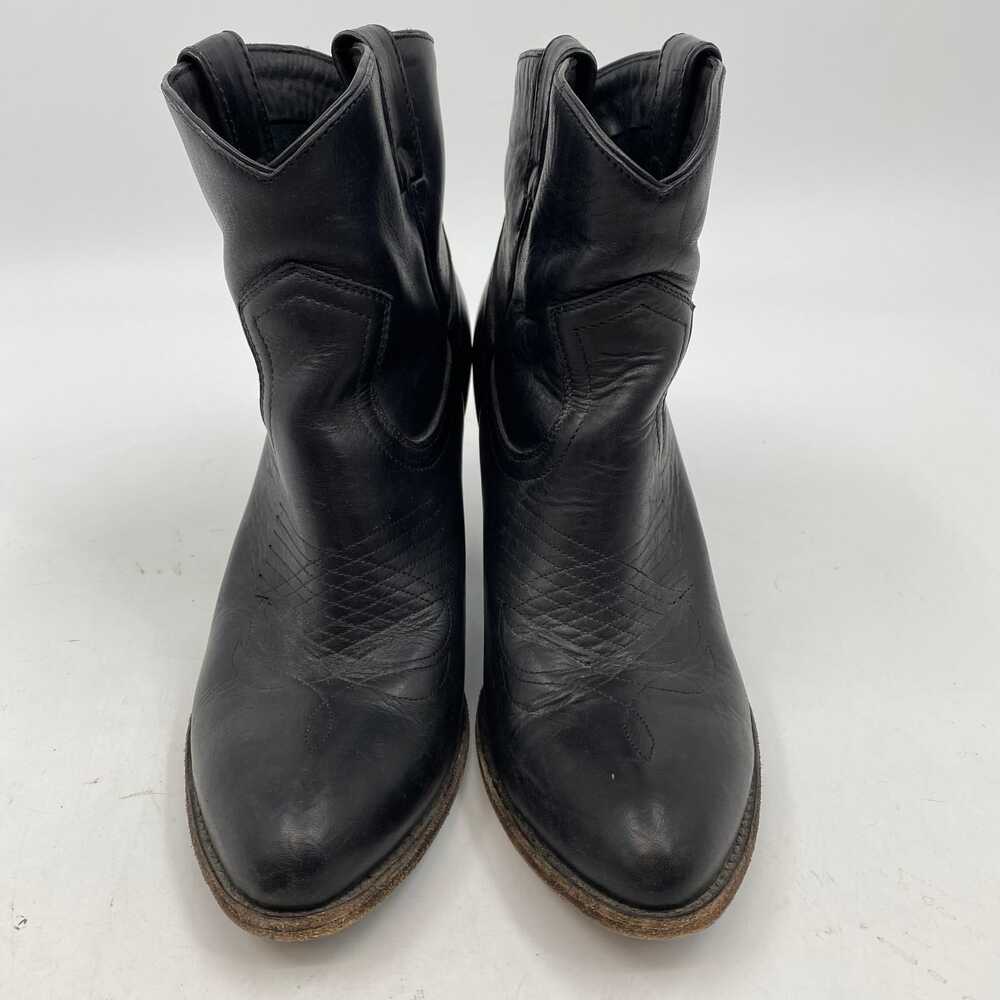 Frye Black Heeled Boots Almond Toe High Block Heel | Womens 10 - Picture 10 of 10